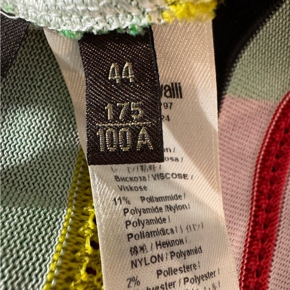 Roberto Cavalli Printed Scoop Neck Long Sleeve Mini Dress Size 44/ Size 8 - Picture 14 of 16